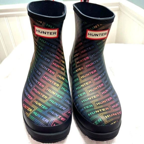 Womens Hunter Play Size 7 Logo Rain Boot Rainbow - Picture 6 of 10